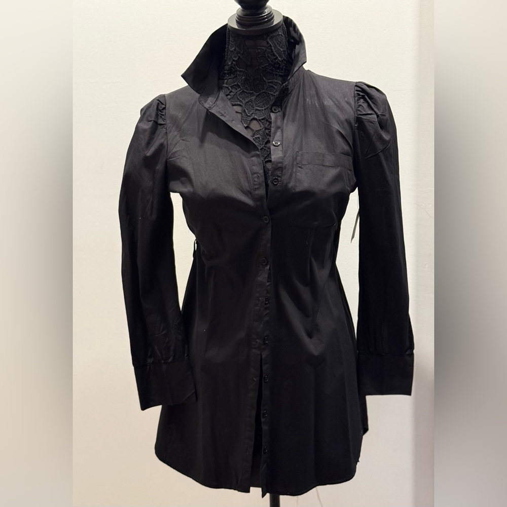 Passport Black Puff Sleeve Mini Dress